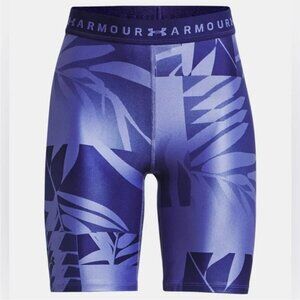 NEW Under Armour HeatGear Printed Compression Shorts Women's Medium nwt purple